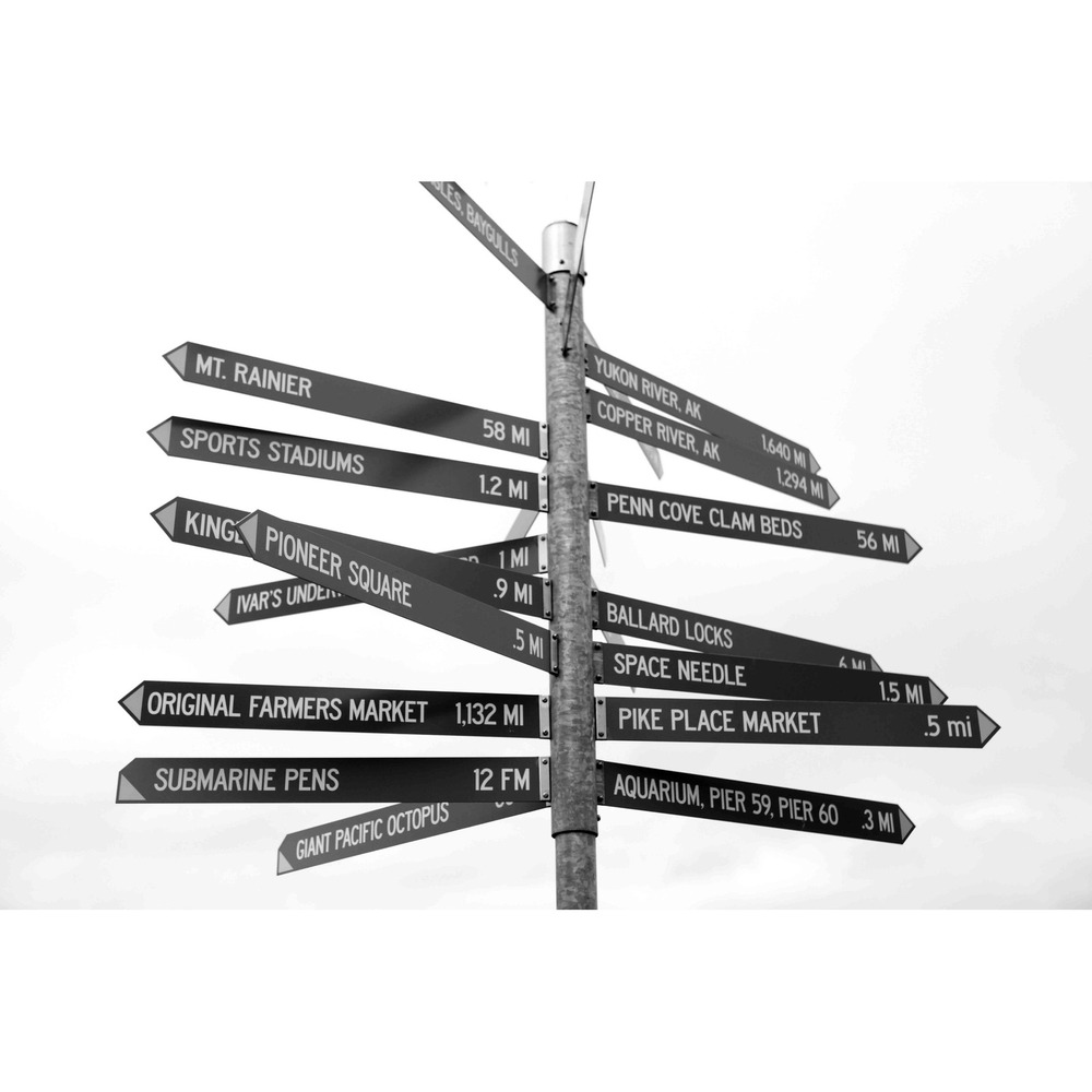 Seattle Street Sign Photography Print Pike Place Market‎ Wall Art Size 11x14
